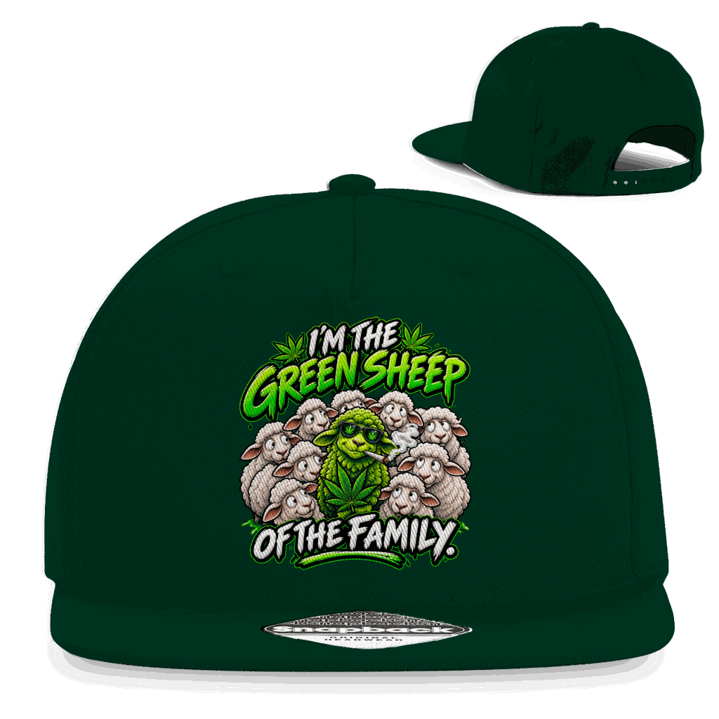 Snapback Rapper Cap - Green Sheep of the Family | Division420®