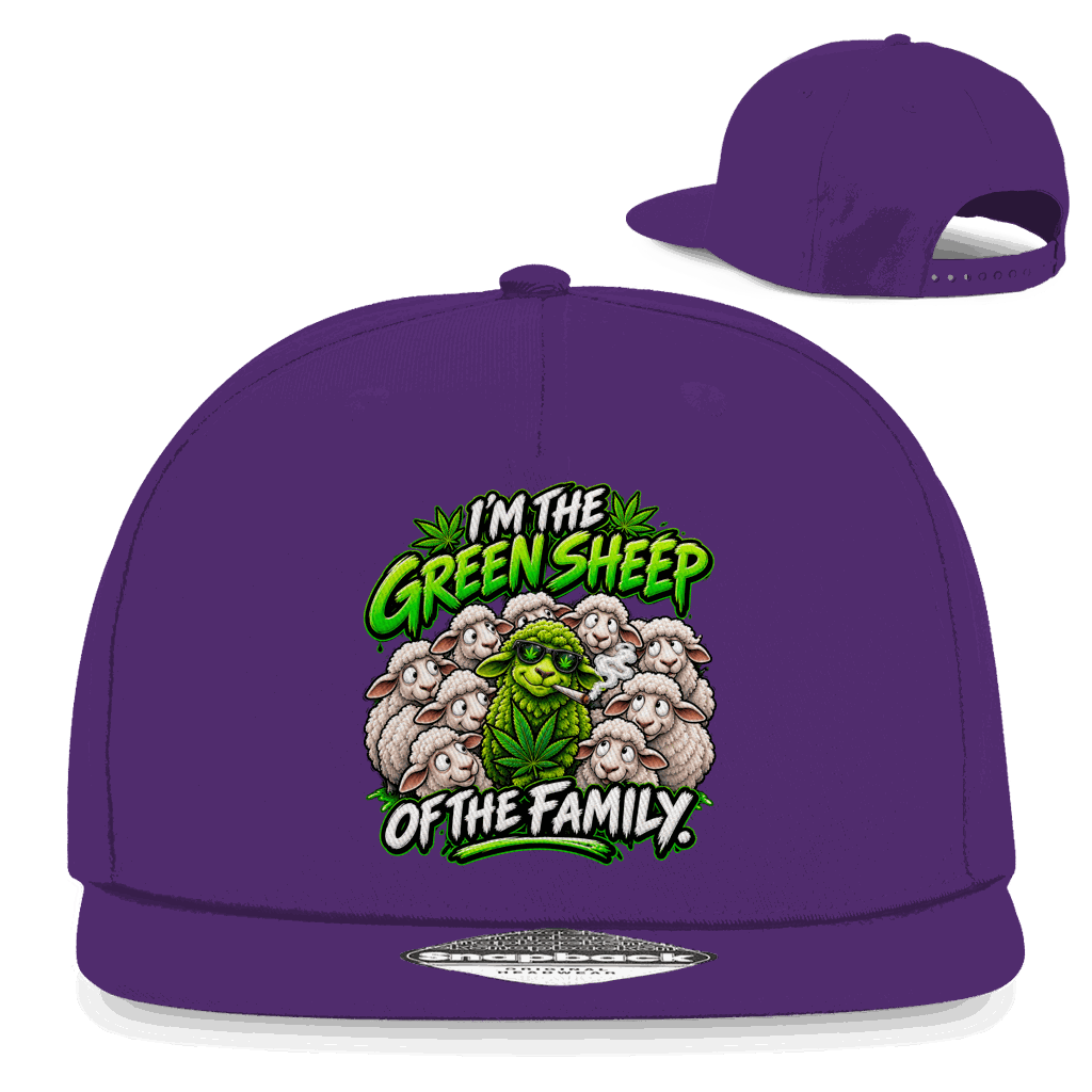 Snapback Rapper Cap - Green Sheep of the Family | Division420®