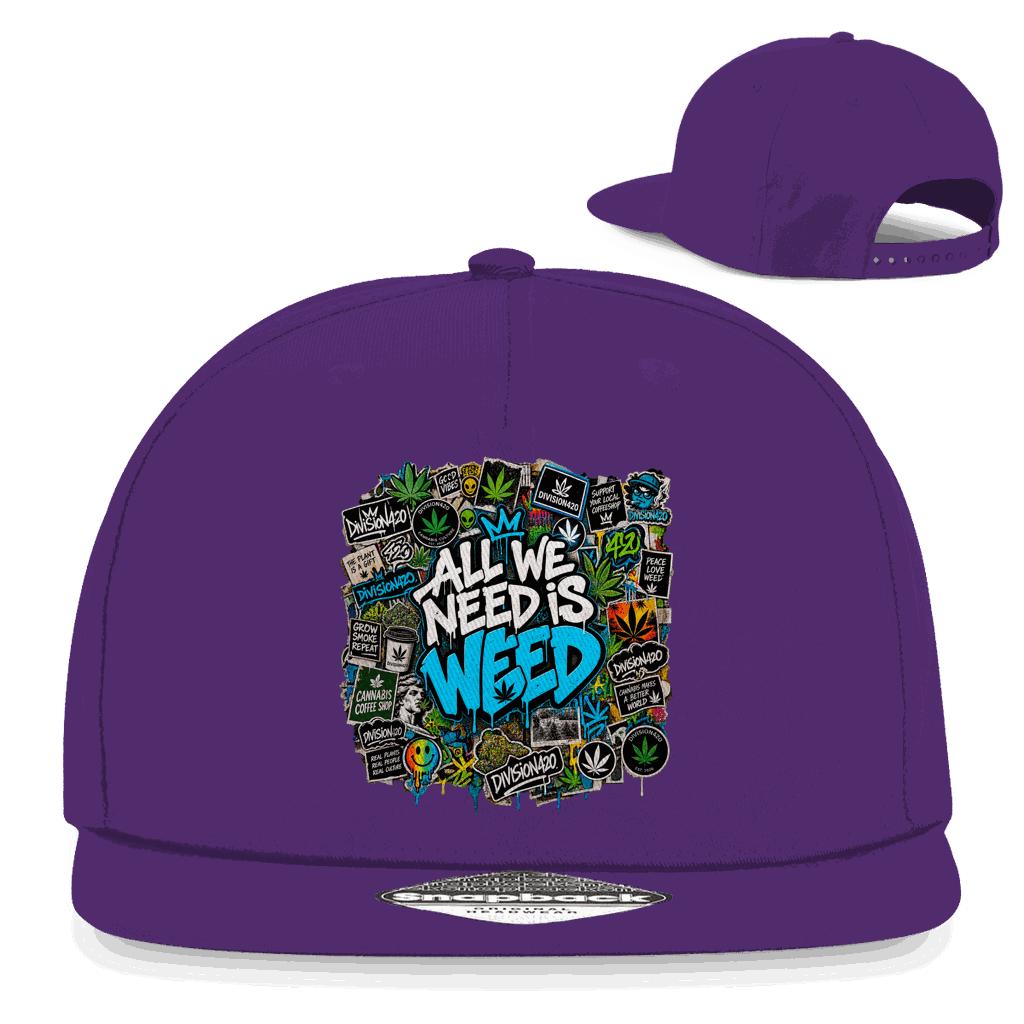 Snapback Rapper Cap - All we need is Weed | Division420®