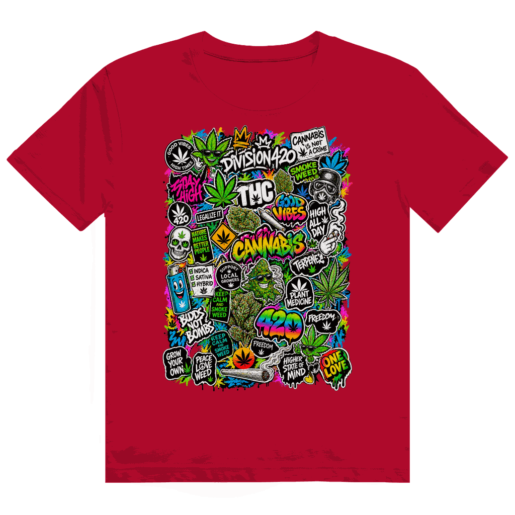 Heavy Cotton T-Shirt - Weed Wall Decal | Division420®