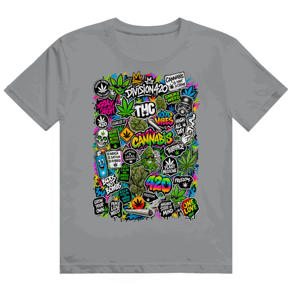 Heavy Cotton T-Shirt - Weed Wall Decal | Division420®