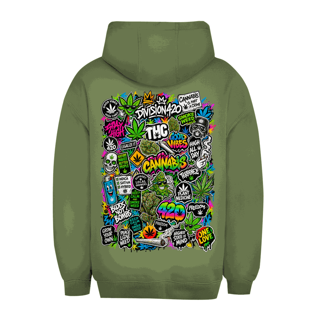Unisex Oversize Hoodie - Weed Wall Decal | Division420®