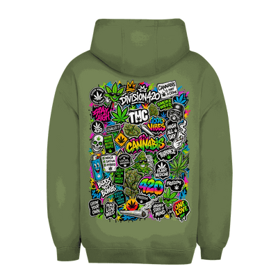 Unisex Oversize Hoodie - Weed Wall Decal | Division420®