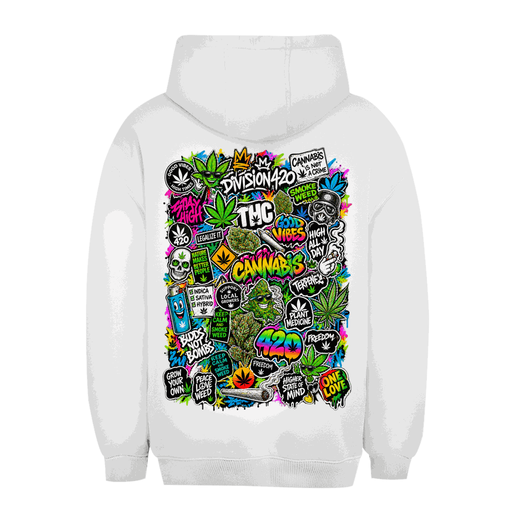 Unisex Oversize Hoodie mit Weed Wall Decal urbaner Style und entspannter Komfort