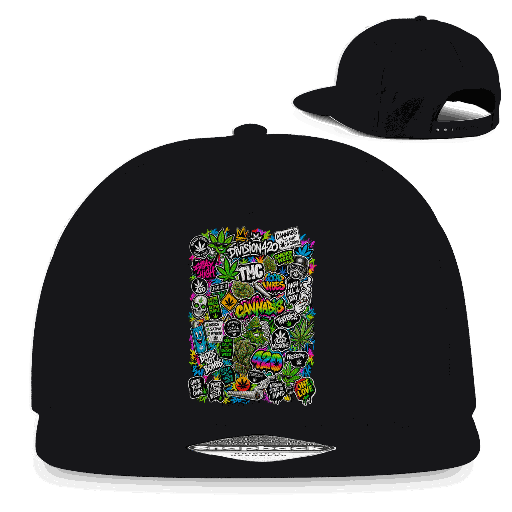Snapback Rapper Cap - Weed Wall Decal | Division420®