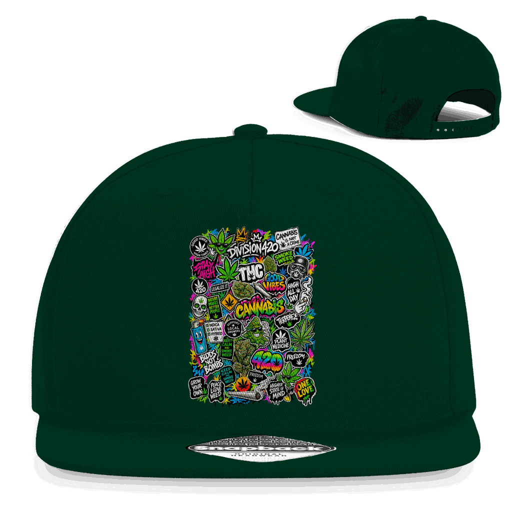 Snapback Rapper Cap - Weed Wall Decal | Division420®