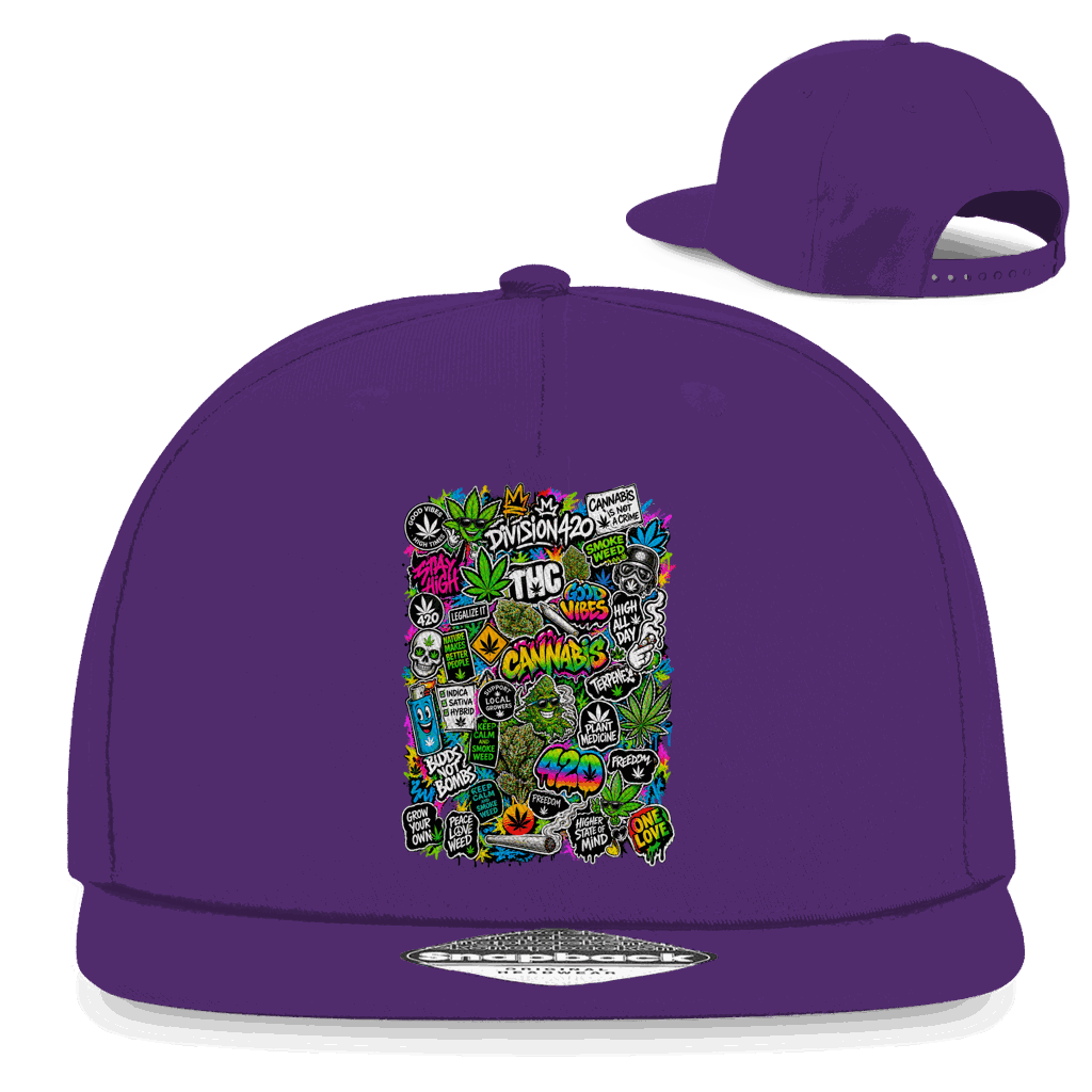 Snapback Rapper Cap - Weed Wall Decal | Division420®