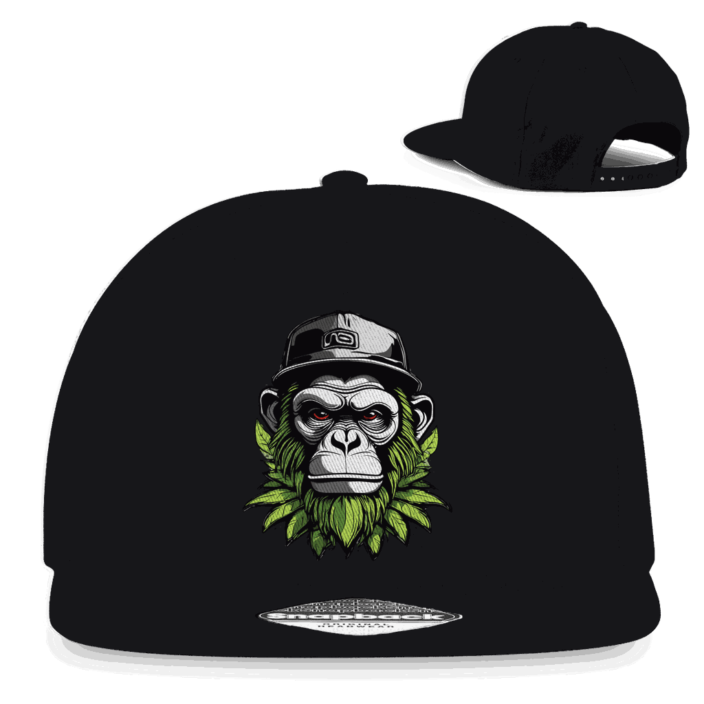 Division420 snapback rapper cap high og monkey in black cotton twill